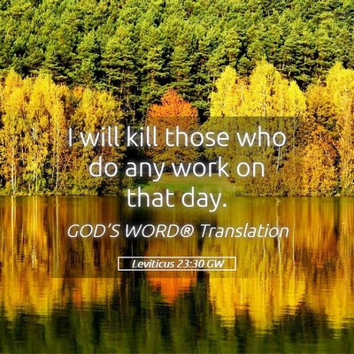 Picture 05 - Leviticus 23:30 GW - I will kill those who do any work on that - Bible Verse Picture