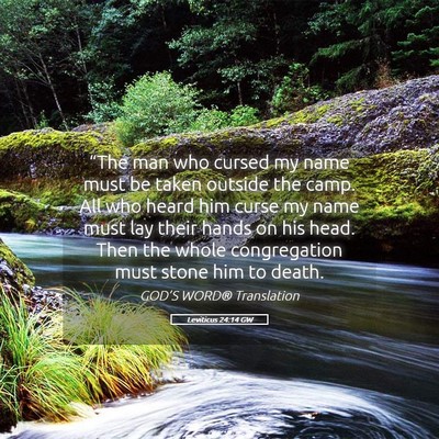 Picture 05 - Leviticus 24:14 GW - “The man who cursed my name must be taken - Bible Verse Picture
