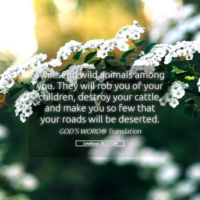 Picture 05 - Leviticus 26:22 GW - I will send wild animals among you. They will rob - Bible Verse Picture