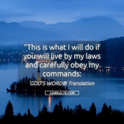 Picture 05 - Leviticus 26:3 GW - “This is what I will do if you will live by my - Bible Verse Picture