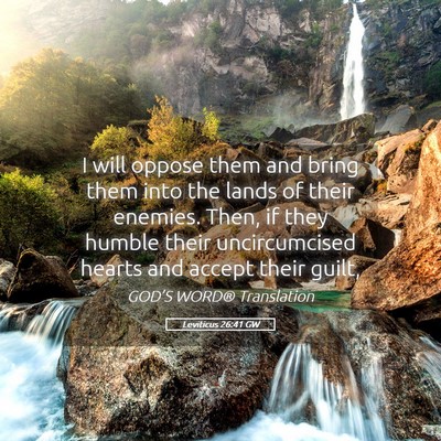 Picture 05 - Leviticus 26:41 GW - I will oppose them and bring them into the lands - Bible Verse Picture