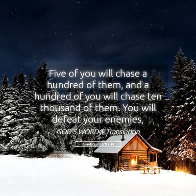 Picture 05 - Leviticus 26:8 GW - Five of you will chase a hundred of them, and a - Bible Verse Picture