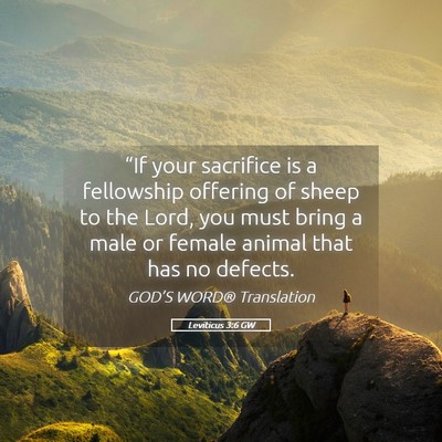 Picture 05 - Leviticus 3:6 GW - “If your sacrifice is a fellowship offering of - Bible Verse Picture