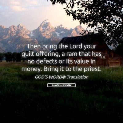 Picture 05 - Leviticus 6:6 GW - Then bring the Lord your guilt offering, a ram - Bible Verse Picture