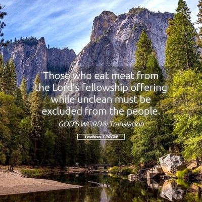 Picture 05 - Leviticus 7:20 GW - Those who eat meat from the Lord’s fellowship - Bible Verse Picture