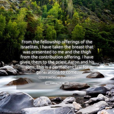 Picture 05 - Leviticus 7:34 GW - From the fellowship offerings of the Israelites, - Bible Verse Picture