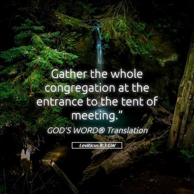 Picture 05 - Leviticus 8:3 GW - Gather the whole congregation at the entrance to - Bible Verse Picture
