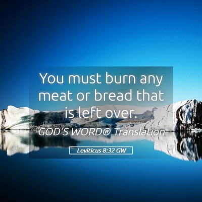 Picture 05 - Leviticus 8:32 GW - You must burn any meat or bread that is left - Bible Verse Picture