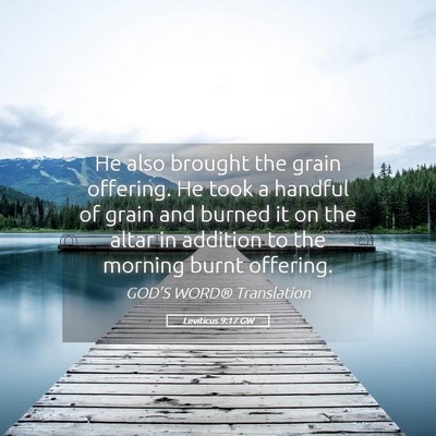 Picture 05 - Leviticus 9:17 GW - He also brought the grain offering. He took a - Bible Verse Picture