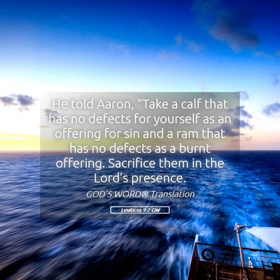 Picture 05 - Leviticus 9:2 GW - He told Aaron, “Take a calf that has no defects - Bible Verse Picture
