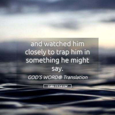 Picture 05 - Luke 11:54 GW - and watched him closely to trap him in something - Bible Verse Picture