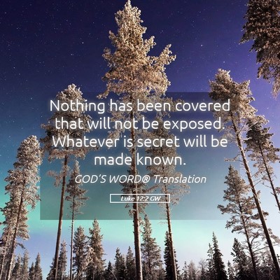 Picture 05 - Luke 12:2 GW - Nothing has been covered that will not be - Bible Verse Picture
