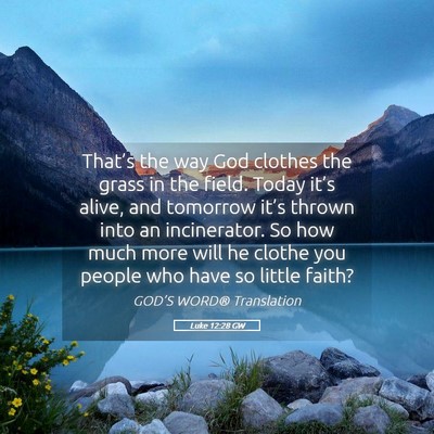 Picture 05 - Luke 12:28 GW - That’s the way God clothes the grass in the - Bible Verse Picture