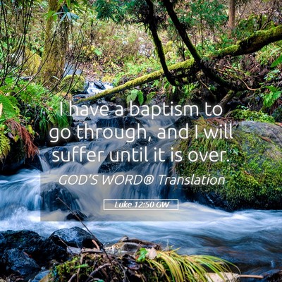 Picture 05 - Luke 12:50 GW - I have a baptism to go through, and I will suffer - Bible Verse Picture