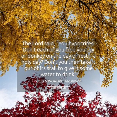 Picture 05 - Luke 13:15 GW - The Lord said, “You hypocrites! Don’t each of - Bible Verse Picture