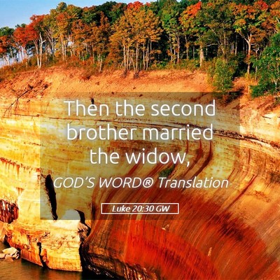 Picture 05 - Luke 20:30 GW - Then the second brother married the - Bible Verse Picture