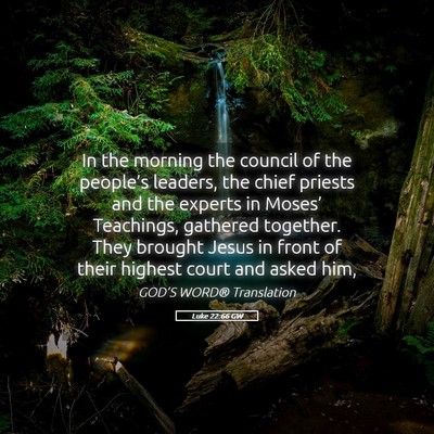 Picture 05 - Luke 22:66 GW - In the morning the council of the people’s - Bible Verse Picture
