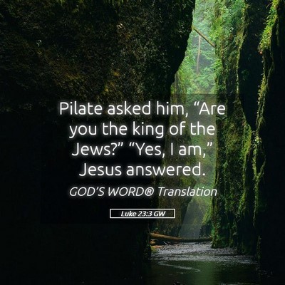 Picture 05 - Luke 23:3 GW - Pilate asked him, “Are you the king of the - Bible Verse Picture