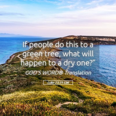 Picture 05 - Luke 23:31 GW - If people do this to a green tree, what will - Bible Verse Picture