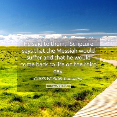 Picture 05 - Luke 24:46 GW - He said to them, “Scripture says that the - Bible Verse Picture