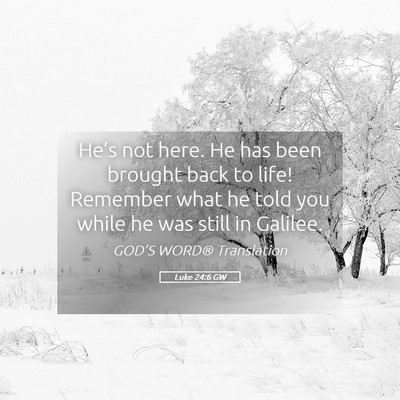 Picture 05 - Luke 24:6 GW - He’s not here. He has been brought back to - Bible Verse Picture
