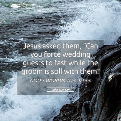 Picture 05 - Luke 5:34 GW - Jesus asked them, “Can you force wedding guests - Bible Verse Picture