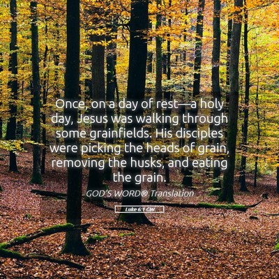 Picture 05 - Luke 6:1 GW - Once, on a day of rest—a holy day, Jesus was - Bible Verse Picture