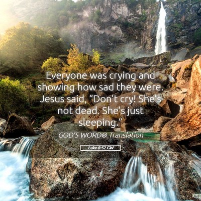 Picture 05 - Luke 8:52 GW - Everyone was crying and showing how sad they - Bible Verse Picture