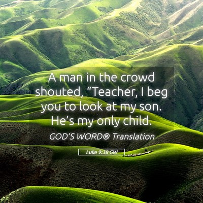 Picture 05 - Luke 9:38 GW - A man in the crowd shouted, “Teacher, I beg you - Bible Verse Picture