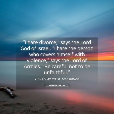 Picture 05 - Malachi 2:16 GW - “I hate divorce,” says the Lord God of - Bible Verse Picture