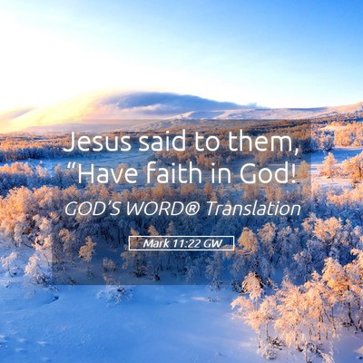 Picture 05 - Mark 11:22 GW - Jesus said to them, “Have faith in - Bible Verse Picture