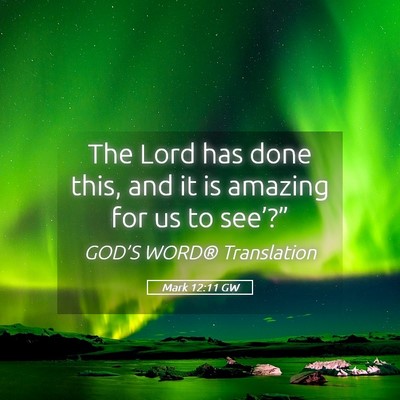 Picture 05 - Mark 12:11 GW - The Lord has done this, and it is amazing for us - Bible Verse Picture