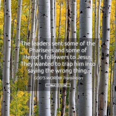 Picture 05 - Mark 12:13 GW - The leaders sent some of the Pharisees and some - Bible Verse Picture