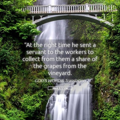 Picture 05 - Mark 12:2 GW - “At the right time he sent a servant to the - Bible Verse Picture