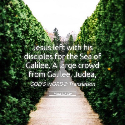 Picture 05 - Mark 3:7 GW - Jesus left with his disciples for the Sea of - Bible Verse Picture