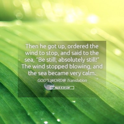 Picture 05 - Mark 4:39 GW - Then he got up, ordered the wind to stop, and - Bible Verse Picture
