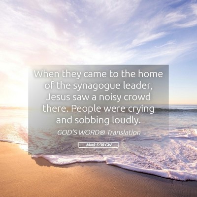 Picture 05 - Mark 5:38 GW - When they came to the home of the synagogue - Bible Verse Picture