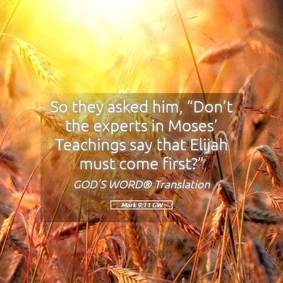 Picture 05 - Mark 9:11 GW - So they asked him, “Don’t the experts in - Bible Verse Picture