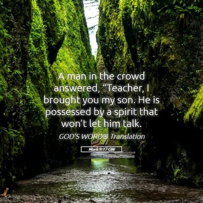 Picture 05 - Mark 9:17 GW - A man in the crowd answered, “Teacher, I - Bible Verse Picture
