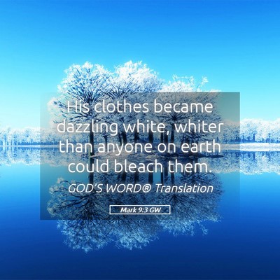 Picture 05 - Mark 9:3 GW - His clothes became dazzling white, whiter than - Bible Verse Picture