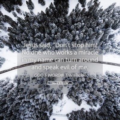 Picture 05 - Mark 9:39 GW - Jesus said, “Don’t stop him! No one who works - Bible Verse Picture