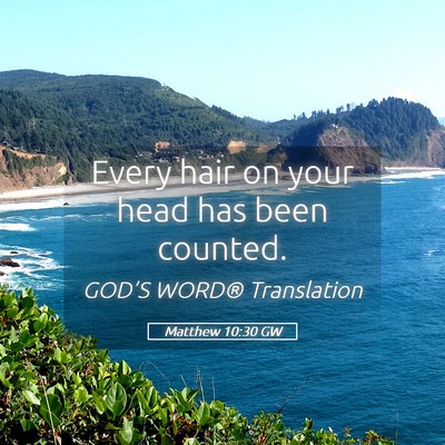 Picture 05 - Matthew 10:30 GW - Every hair on your head has been - Bible Verse Picture