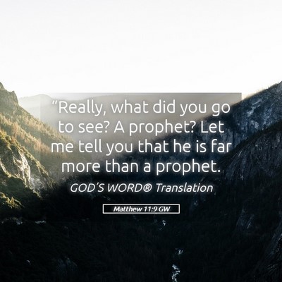 Picture 05 - Matthew 11:9 GW - “Really, what did you go to see? A prophet? Let - Bible Verse Picture
