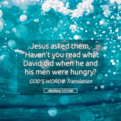 Picture 05 - Matthew 12:3 GW - Jesus asked them, “Haven’t you read what - Bible Verse Picture