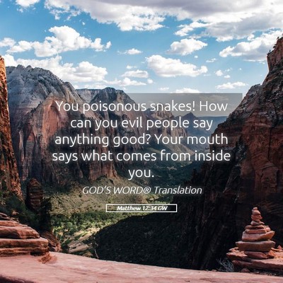 Picture 05 - Matthew 12:34 GW - You poisonous snakes! How can you evil people say - Bible Verse Picture