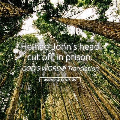 Picture 05 - Matthew 14:10 GW - He had John’s head cut off in - Bible Verse Picture