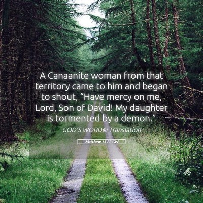 Picture 05 - Matthew 15:22 GW - A Canaanite woman from that territory came to him - Bible Verse Picture