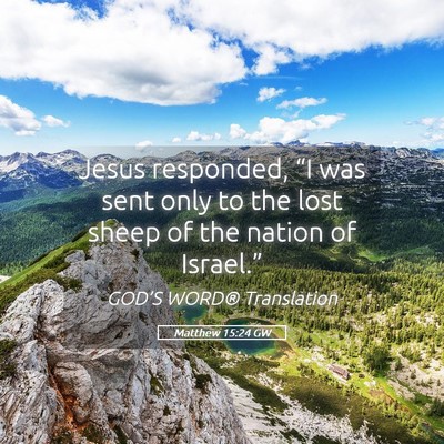 Picture 05 - Matthew 15:24 GW - Jesus responded, “I was sent only to the lost - Bible Verse Picture