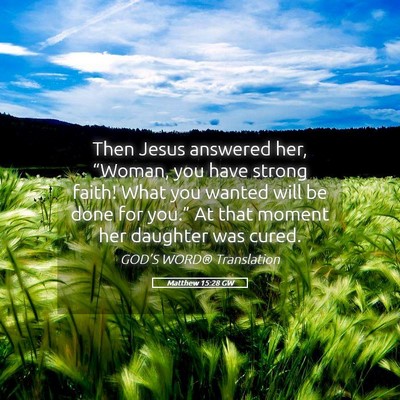 Picture 05 - Matthew 15:28 GW - Then Jesus answered her, “Woman, you have - Bible Verse Picture