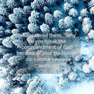 Picture 05 - Matthew 15:3 GW - He answered them, “Why do you break the - Bible Verse Picture